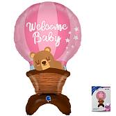 Мишка на воздушном шаре "Добро пожаловать Малышка" 38"/ Grabo 70004G