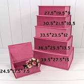 Коробка 24,5*17,5*7,5 см "Бархат" книжка розовая