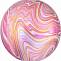 Сфера 3D Мрамор Золотая нить розовый агат 22" (Китай)/550142