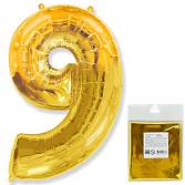 Цифра "9" - золото в упак/ Flexmetal