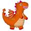 Динозаврик оранжевый / Flexmetal  1207-4321                