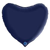 36" Сердце Темно-синее Сатин (Grabo)/ 1204-1281