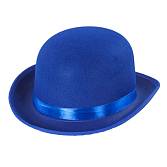 Шляпа "Котелок" синяя, фетр /6230745