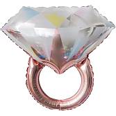Кольцо с бриллиантом розовое золото 27"(Китай) 190762