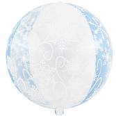 Сфера 3D Снежинки 22" Голубой/Прозрачный (Китай)/550069