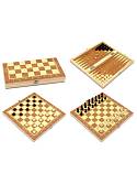 Шахматы, нарды, шашки деревянные 3 в1  (поле 24 см) Р00028М