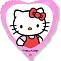 Ф 18" Сердце Hello Kitty в сердце розовом/1202-2036