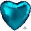 Сердце Сатин Aqua (бирюза) 18" (Анаграм) 1204-1070