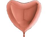 Сердце фольга Розовое Золото 92 см с гелием
