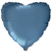 Сердце Сатин Steel Blue 18"/1204-1498