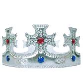 Корона тканевая "Монарх" серебро 57*8,5 см./6231665