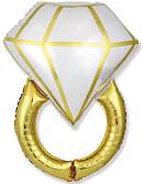Кольцо с бриллиантом, Белый/Золото /Flexmetal 901878О/1207-5211