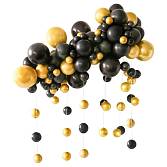 Гирлянда Черный/золото хром из воздушных шаров, 95 шт. в уп./6233259