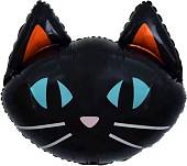 Голова Голубоглазый котенок, черный 26"/66 см (Китай)/21795