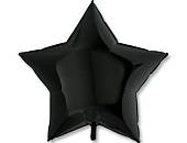 Звезда фольга Черная 92 см с гелием