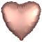 Сердце фольга Розовое Золото 45 см с гелием